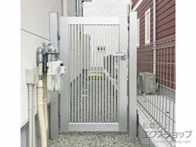の門扉 シンプレオ門扉2型 縦格子 片開き 門柱使用 施工例