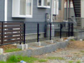 のフェンス・柵 メッシュフェンス G10-R 自由柱 施工例