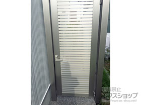 の門扉 シンプレオ門扉3型 横太格子 片開き 高尺タイプ 門柱使用 施工例