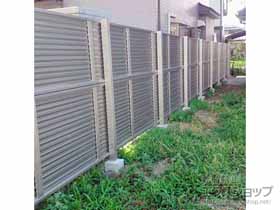 のフェンス・柵 ミエーネフェンス 目隠しルーバータイプ 2段支柱 自立建て用（パネル2段） 施工例