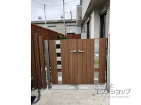 の門扉 フレイナ門扉 SW型 両開き 門柱タイプ 施工例