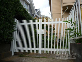 の門扉 有磯 ありそ 1型 両開き 門柱75角タイプ 施工例