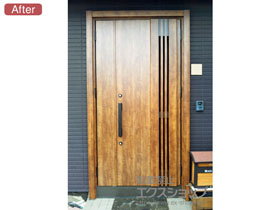の玄関ドア リシェント玄関ドア3 断熱K4仕様 手動 親子仕様(ランマ無)R M83型 施工例