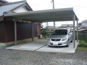 のカーポート テリオスポートIII 1500 2台用 角柱4本仕様 積雪〜50cm対応 施工例