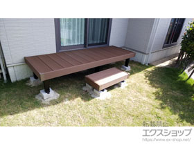 のウッドデッキ リウッドデッキ 200＋独立式リウッドステップ2型×1台 施工例