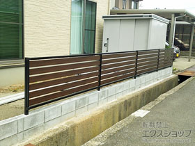 のフェンス・柵 モクアルフェンス 横板タイプ 自由柱施工 施工例