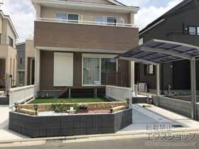 のウッドデッキ リウッドデッキ 200＋リウッドステップ5型 Hタイプ（3段）＋リウッドデッキフェンス2型〈ラチス格子〉 施工例