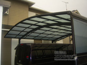 のカーポート レイナツインポートグラン　積雪〜20cm対応＋レイナツインポートグラン サイドパネル（片側） 施工例