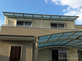 のバルコニー・ベランダ屋根 ヴェクターテラス F型 屋根タイプ 連棟 積雪〜20cm対応 施工例