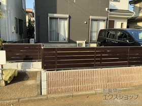 のフェンス・柵 ジオーナフェンス YS型 マテリアルカラー フリーポールタイプ 施工例