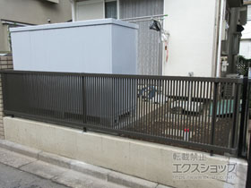 のフェンス・柵 ライシスフェンス 2型 細たて桟 フリーポールタイプ 施工例