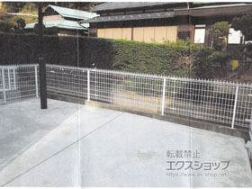 のフェンス・柵 メッシュフェンスG10-R 自由柱 施工例