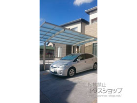 のカーポート レイナポートグラン　積雪〜20cm対応＋水平敷物干し(カーポート柱用) 標準 2本入り×1セット 施工例