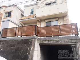 のフェンス・柵 モクアルフェンス 横板タイプ 自由柱施工 施工例