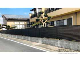 のフェンス・柵 ミエーネフェンス 目隠しルーバータイプ 自由柱施工 施工例