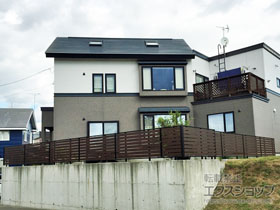 のフェンス・柵 モクアルフェンス 横板タイプ 自由柱施工 施工例