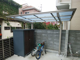 のサイクルポート・駐輪場 ネスカFミニ (フラットスタイル) 積雪〜20cm対応 施工例