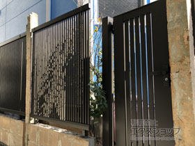 のフェンス・柵 ライシスフェンス 2型 細たて桟 フリーポールタイプ 施工例