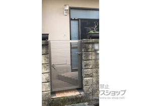 の門扉 プレスタ門扉 1型 細横桟 片開き 柱使用 施工例