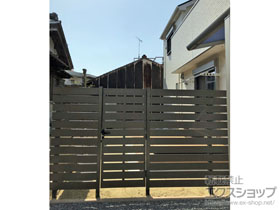 のフェンス・柵 アーバンフェンス　アルミ柱60角　12段横貼り　隙間20mm　(H=1800 下140あき) 施工例