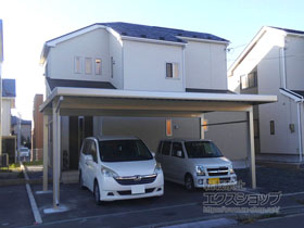 のカーポート ジーポートneo Aタイプ 2台用 角柱4本柱 積雪〜100cm対応 施工例