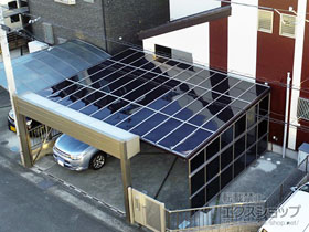 のカーポート アーキデュオ プレミアムワイド マテリアルカラー 3台用 施工例