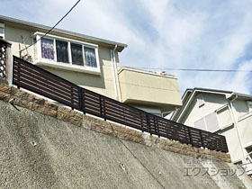 のフェンス・柵 モクアルフェンス 横板タイプ 自由柱施工 施工例