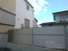 の門扉 プレスタ門扉 5型 横目隠し 片開き 柱使用 施工例