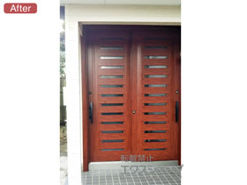 の玄関ドア リシェント玄関引戸 PG仕様 2枚建戸 ランマ無 16型(横桟) 施工例