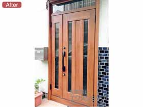 の玄関ドア リシェント玄関ドア3 アルミ仕様 手動 親子仕様(ランマ付)R C16N型 施工例