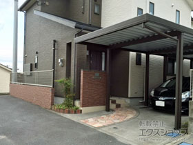 のカーポート ウィンスリーポートII 縦連棟 角柱8本 積雪30cm対応 施工例