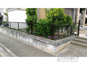 のフェンス・柵 ミエッタフェンス 防犯たて格子タイプ 自由柱施工 施工例