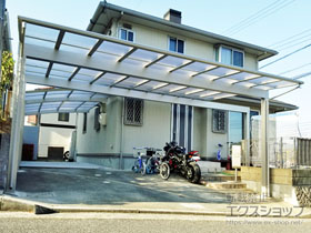 のカーポート エフルージュ ツイン 積雪〜20cm対応 （梁1本/8ｍ以下） 施工例