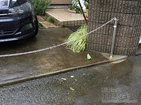 のフェンス・柵 スペースガード（車止め）F48型 埋込式 キー付き 施工例