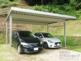 のカーポート ジーポートneo Aタイプ 2台用 角柱4本柱 積雪〜100cm対応 施工例