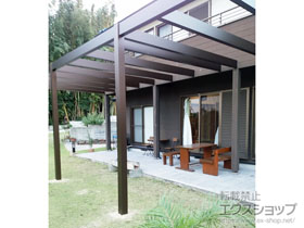 のテラス屋根 リレーリア パーゴラ 連棟 積雪〜20cm対応 施工例