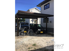 のカーポート ジーポートneo Aタイプ 2台用 角柱4本柱 積雪〜100cm対応 施工例