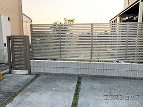 のフェンス・柵 ライシスフェンス 3型 太横桟 フリーポールタイプ 施工例
