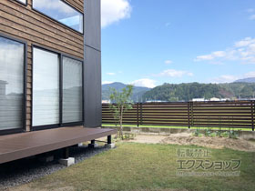 のフェンス・柵 モクアルフェンス 横板タイプ 自由柱施工 施工例