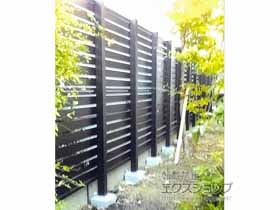 のフェンス・柵 モクアルフェンス 横板タイプ 2段支柱 自立建て用（パネル1段） 施工例