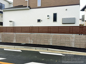 のフェンス・柵 ジオーナフェンス YS型 マテリアルカラー フリーポールタイプ 施工例