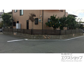 のフェンス・柵 ルシアスフェンスF04型 横半目隠し 自由柱施工 施工例