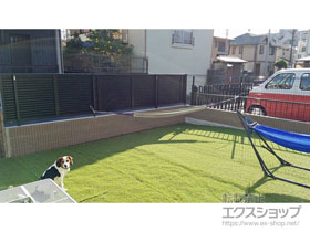 のフェンス・柵 ミエーネフェンス 目隠しルーバータイプ 自由柱施工 施工例