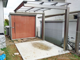 のサイクルポート・駐輪場 ニューマイリッシュミニ 逆勾配 前下がり 施工例