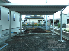 のカーポート ジーポートneo Aタイプ 2台用 角柱4本柱 積雪〜100cm対応 施工例