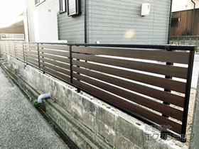 のフェンス・柵 モクアルフェンス 横板タイプ 自由柱施工 施工例