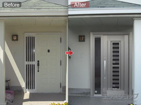 の玄関ドア リシェント玄関ドア3 アルミ仕様 手動 片袖仕様(ランマ無)R C83N型 施工例