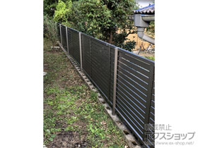 のフェンス・柵 プレスタフェンス 7Y型 横スリット 自由柱施工 施工例