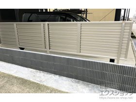 のフェンス・柵 ミエーネフェンス 目隠しルーバータイプ 自由柱施工【B】 施工例