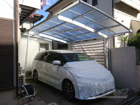 のカーポート ネスカR 積雪〜20cm対応 台風補償付＋ネスカR 物干しセット 標準2本入り 施工例